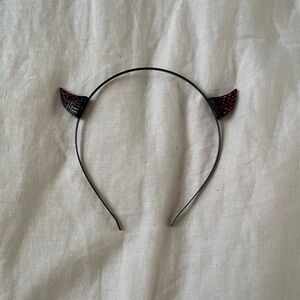 black and red devil headband